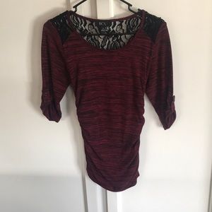 Maroon and black top